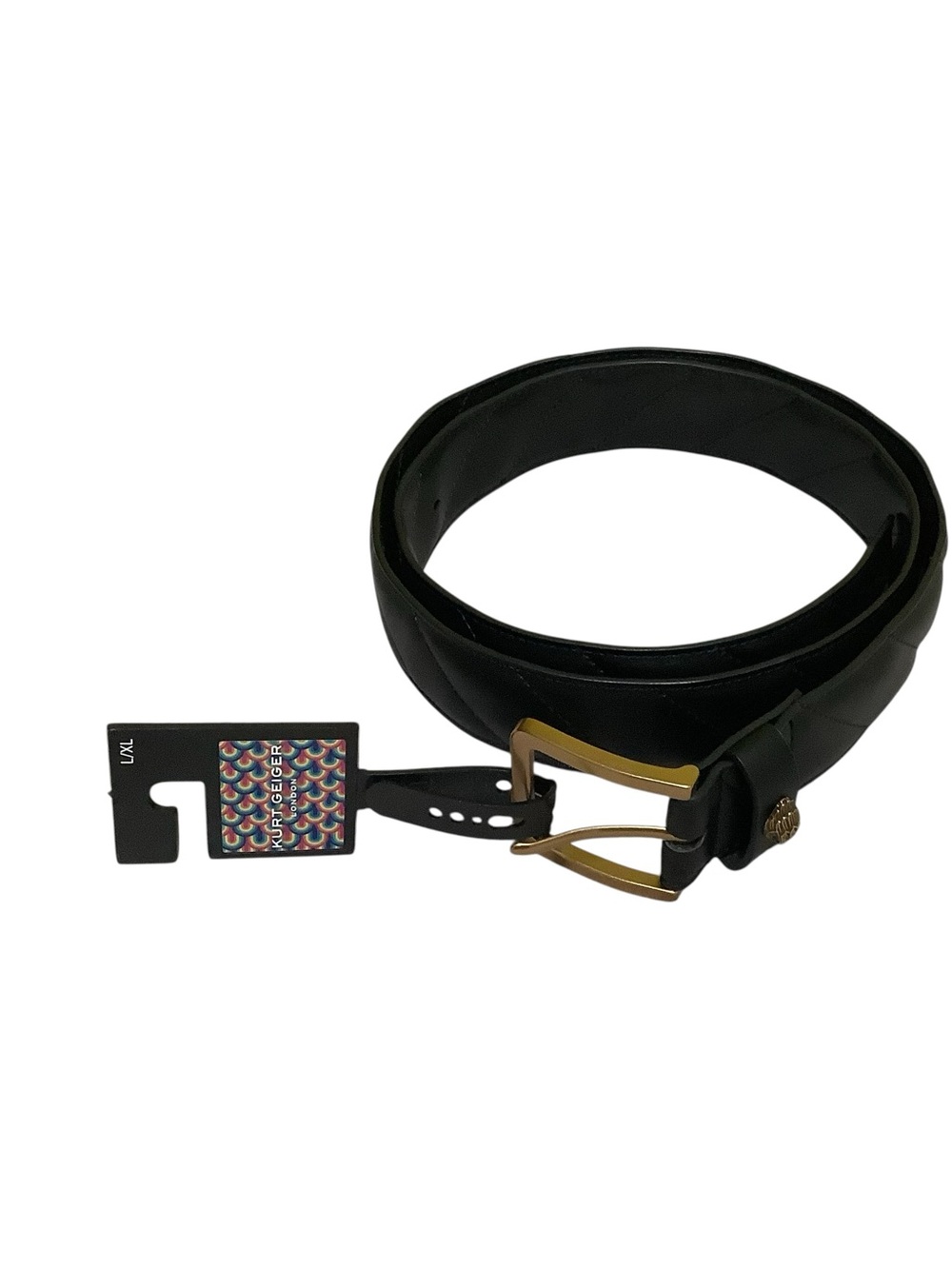 Kurt Geiger NWT Black Leather Belt Sz Large XL